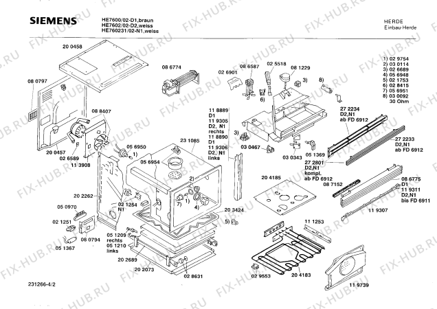 Схема №1 HE76200 с изображением Панель для электропечи Siemens 00119737