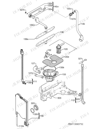 Взрыв-схема посудомоечной машины Ikea RDWTI60 30151139 - Схема узла Hydraulic System 272