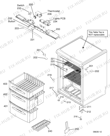 Взрыв-схема холодильника Hotpoint RZM34A (F054021) - Схема узла