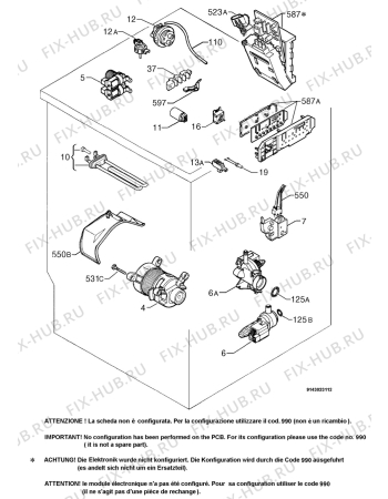 Взрыв-схема стиральной машины Electrolux EWS1247 - Схема узла Electrical equipment 268