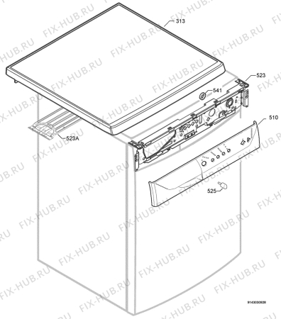 Взрыв-схема стиральной машины Zanussi Electrolux ZWF1432S - Схема узла Command panel 037