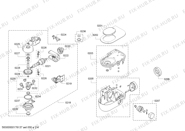 Схема №1 MUM51U10UC с изображением Статор для кухонного измельчителя Bosch 00757846