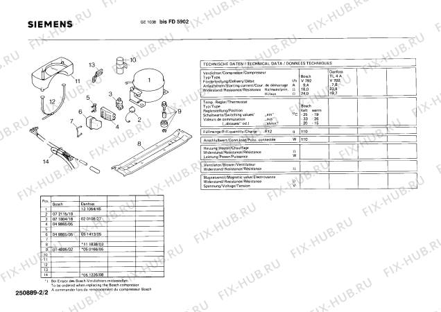 Взрыв-схема холодильника Siemens GE1038 - Схема узла 02