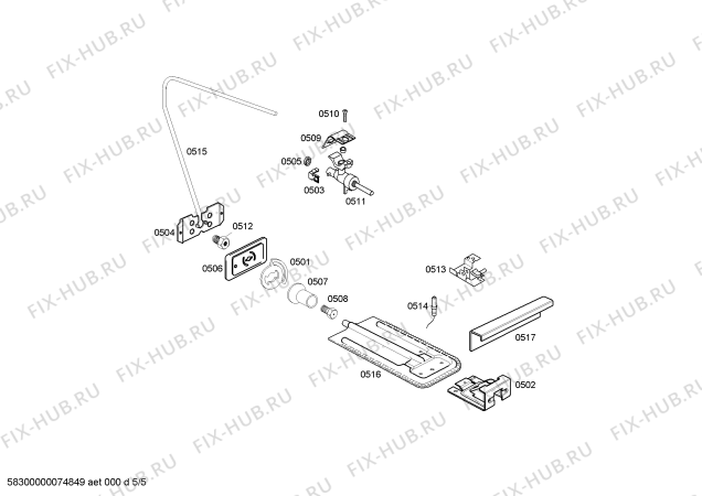 Взрыв-схема плиты (духовки) Bosch HSK14T23ED PKL II BEGE GE BIV - Схема узла 05