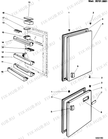 Взрыв-схема холодильника Indesit CB3702D (F005413) - Схема узла