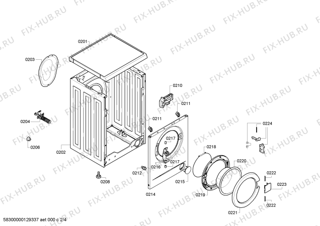 Схема №1 WM14A223 iQ 100 с изображением Панель управления для стиральной машины Siemens 00708034