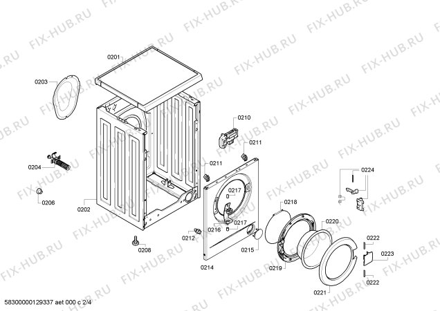 Схема №1 WM10A27RPL с изображением Панель управления для стиралки Siemens 00702937