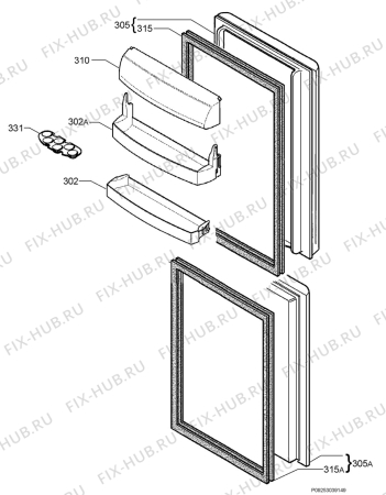 Взрыв-схема холодильника Zanussi ZRB835NW - Схема узла Door 003