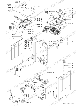 Схема №1 AWE 9933 с изображением Емкость для стиральной машины Whirlpool 481241818541