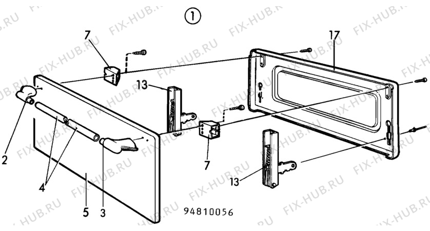 Взрыв-схема посудомоечной машины Elektra ESN550 - Схема узла H10 Oven Door bi (small)