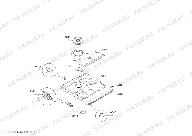 Взрыв-схема плиты (духовки) Bosch HBT278CS0S - Схема узла 05