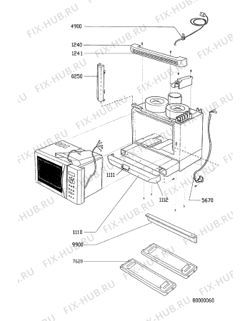 Взрыв-схема микроволновой печи Ikea MBF 300 S 100 956 01 - Схема узла