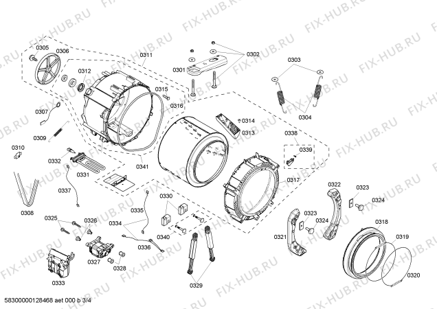 Схема №2 WBB24752EU с изображением Крюк для стиралки Bosch 00422182
