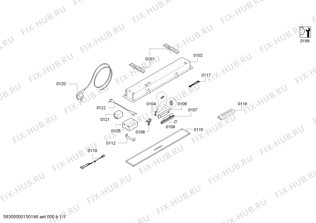 Схема №1 AC462180 с изображением Планка для вытяжки Bosch 00686021