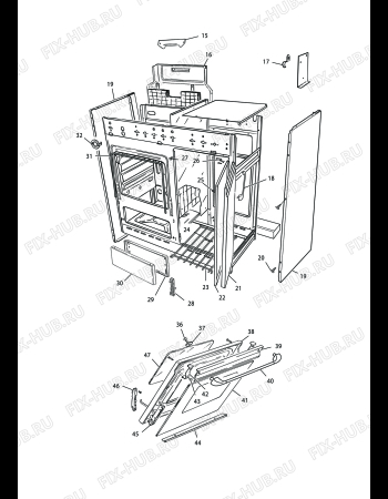 Взрыв-схема плиты (духовки) DELONGHI HEW 8541 S - Схема узла 2