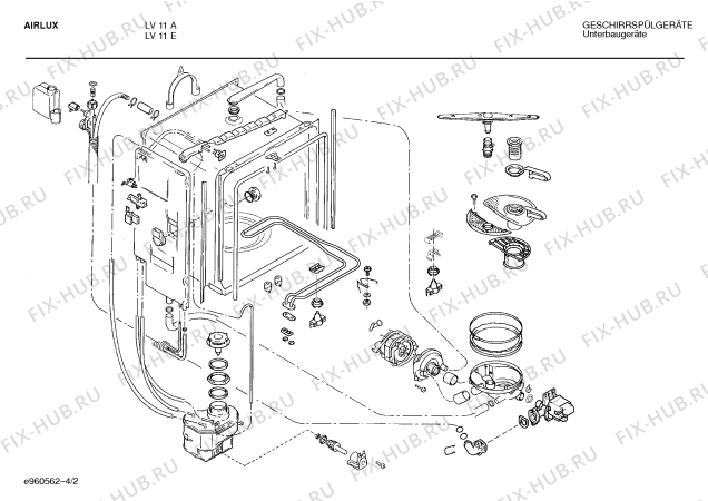 Взрыв-схема посудомоечной машины Airlux SMIAIA7FF LV 11 A - Схема узла 02