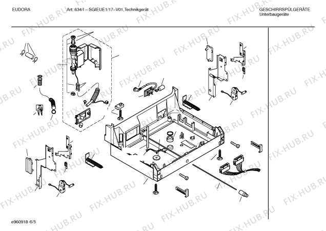 Взрыв-схема посудомоечной машины Eudora SGIEUE1 Art.:634/I - Схема узла 05