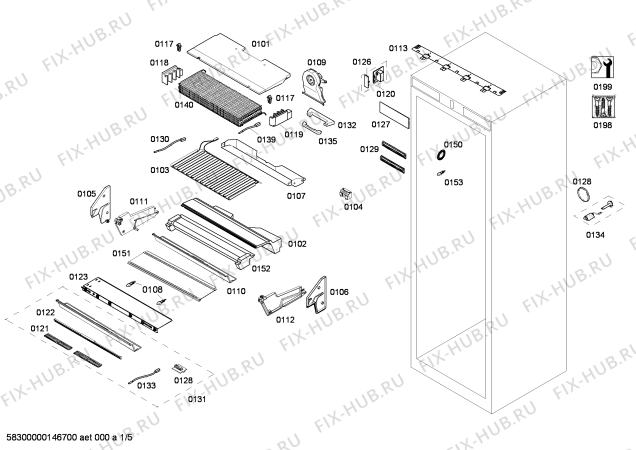 Схема №2 FIN36MIIL5 с изображением Крышка для холодильной камеры Bosch 00667155