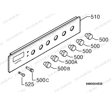 Взрыв-схема плиты (духовки) Privileg 879401_8516 - Схема узла Command panel 037