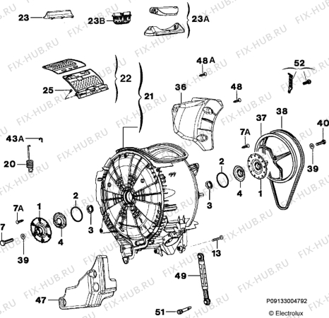 Взрыв-схема стиральной машины Electrolux EWB95205W - Схема узла Functional parts 267