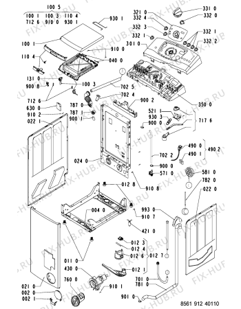 Схема №1 AWT 9123/1 с изображением Обшивка для стиралки Whirlpool 481245212058