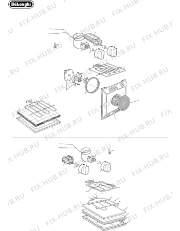 Схема №2 A1026G с изображением Субмодуль для плиты (духовки) DELONGHI 35C1006UD2