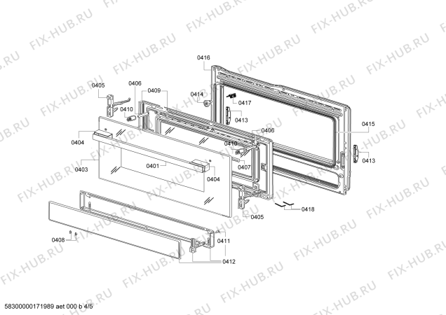 Взрыв-схема плиты (духовки) Bosch HSG736255M - Схема узла 04