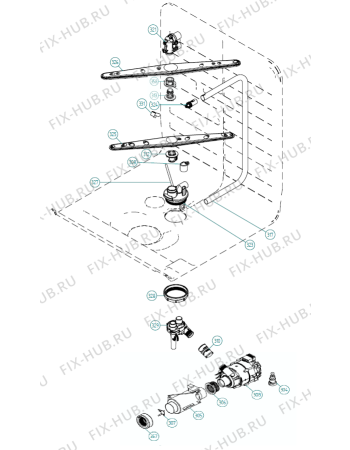 Взрыв-схема посудомоечной машины Asko D5233 XXL FI US   -Titanium FI (341074, DW70.3) - Схема узла 03