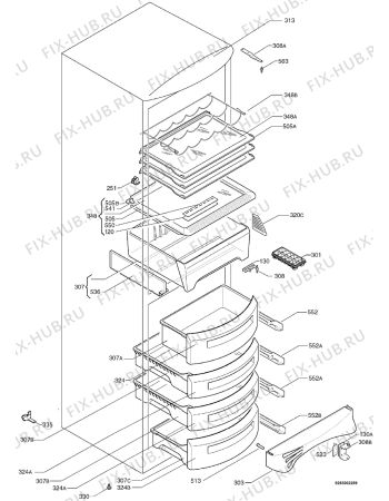 Взрыв-схема холодильника Zanussi ZKN21/10L - Схема узла Housing 001