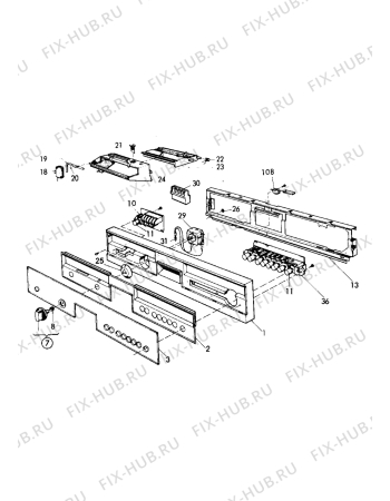 Взрыв-схема посудомоечной машины Electrolux BW333-W2 - Схема узла Command panel 037