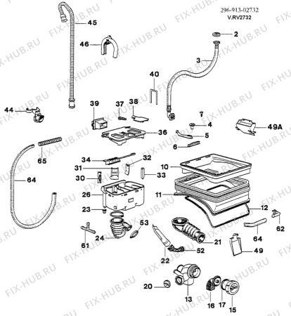 Взрыв-схема стиральной машины Zanussi ZC806X - Схема узла W30 Water details  D