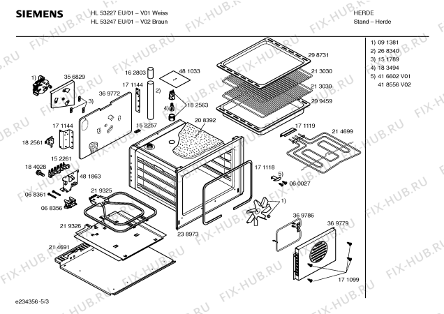 Схема №1 P1HCB45540 с изображением Зона нагрева для духового шкафа Bosch 00268424