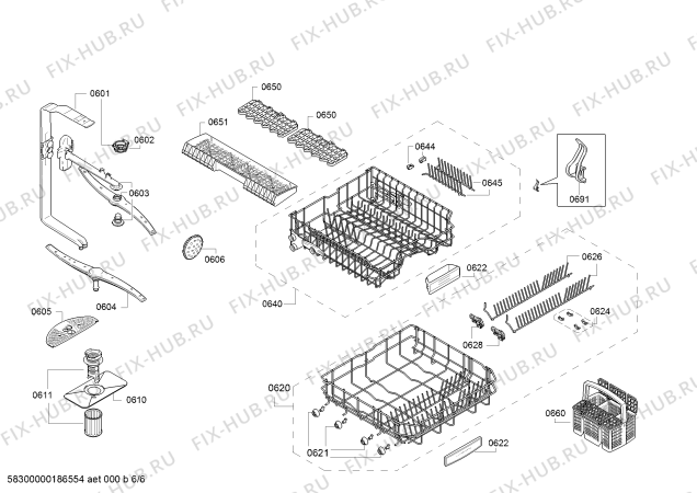 Схема №1 SN46M293SK Extraklasse made in Germany с изображением Кнопка для посудомойки Siemens 00637050