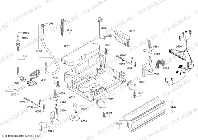 Схема №2 SN24E830TR с изображением Панель управления для посудомойки Siemens 00704923