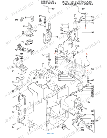 Взрыв-схема кофеварки (кофемашины) DELONGHI PRIMADONNA AVANT ESAM 6700 EX:2 - Схема узла 4