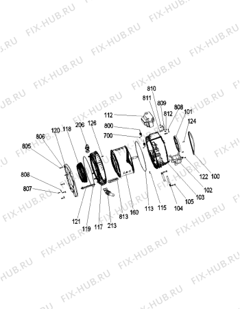 Взрыв-схема стиральной машины Indesit AWG5122S1 (F091326) - Схема узла