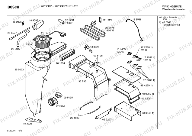 Взрыв-схема стиральной машины Bosch WVF2402AU - Схема узла 05