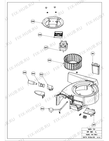 Взрыв-схема вытяжки Beko CFB 6437 W (8904840220) - CFB 6437 W-2