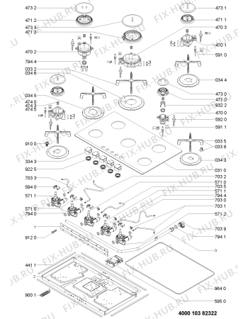 Схема №1 BDC90BBBNA с изображением Рассекатель для плиты (духовки) Whirlpool 481010376543