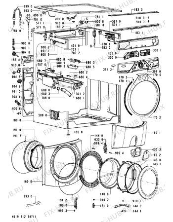Схема №1 AWM 9110 BS с изображением Лючок для стиралки Whirlpool 480111103597