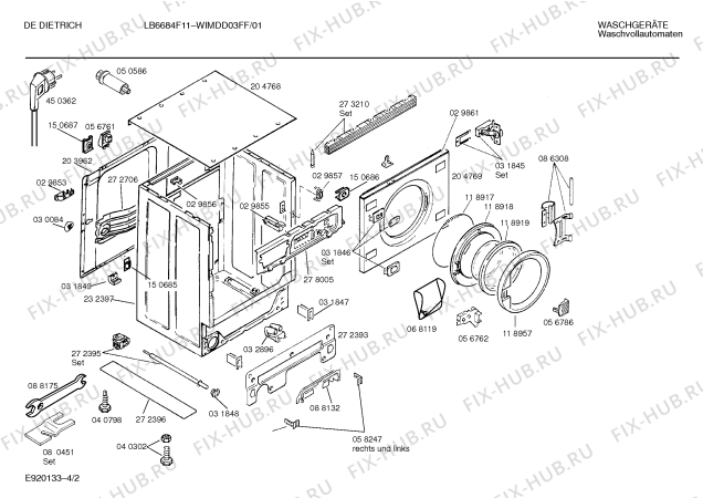 Схема №2 WIMDD03FF DE DIETRICH LB6684F13 с изображением Панель управления для стиральной машины Bosch 00286739