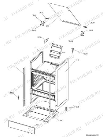 Взрыв-схема плиты (духовки) Zanussi ZCG55TGXB - Схема узла Housing 001