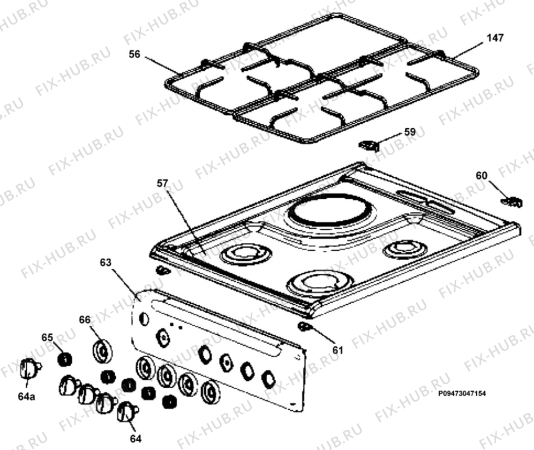 Взрыв-схема плиты (духовки) Zanussi ZCM551NX1 - Схема узла Section 5