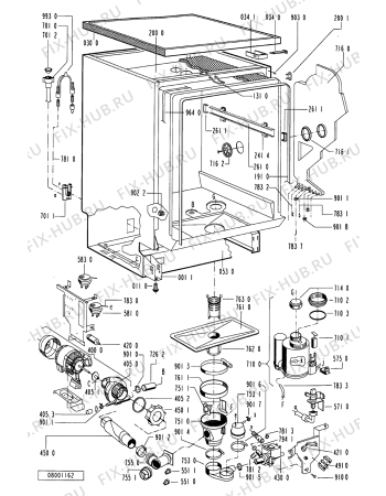 Схема №1 ADP 755 WH с изображением Панель для посудомоечной машины Whirlpool 481245370414