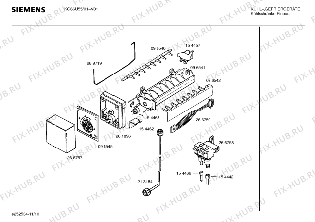 Схема №3 KG66U55 с изображением Толкатель для холодильной камеры Siemens 00266832