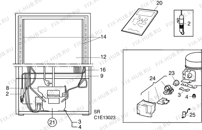 Взрыв-схема холодильника Electrolux AR8319C - Схема узла C10 Cold, users manual