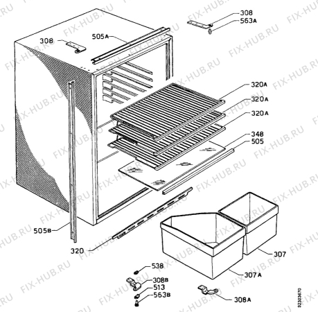 Взрыв-схема холодильника Electrolux ER1622P - Схема узла Housing 001
