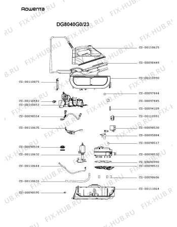 Схема №1 DG8040F0/23 с изображением Труба для электропарогенератора Rowenta CS-00110631