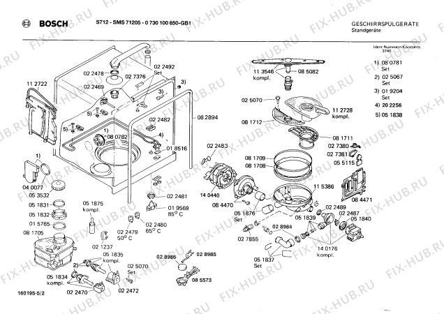 Схема №1 0730101658 S612 с изображением Световод для посудомоечной машины Bosch 00025122