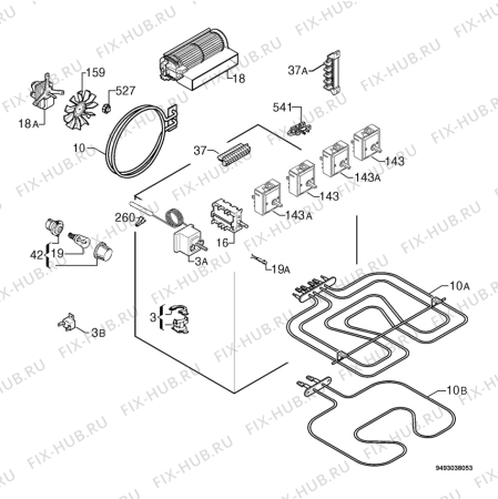 Взрыв-схема плиты (духовки) Privileg 466002_60872 - Схема узла Electrical equipment 268